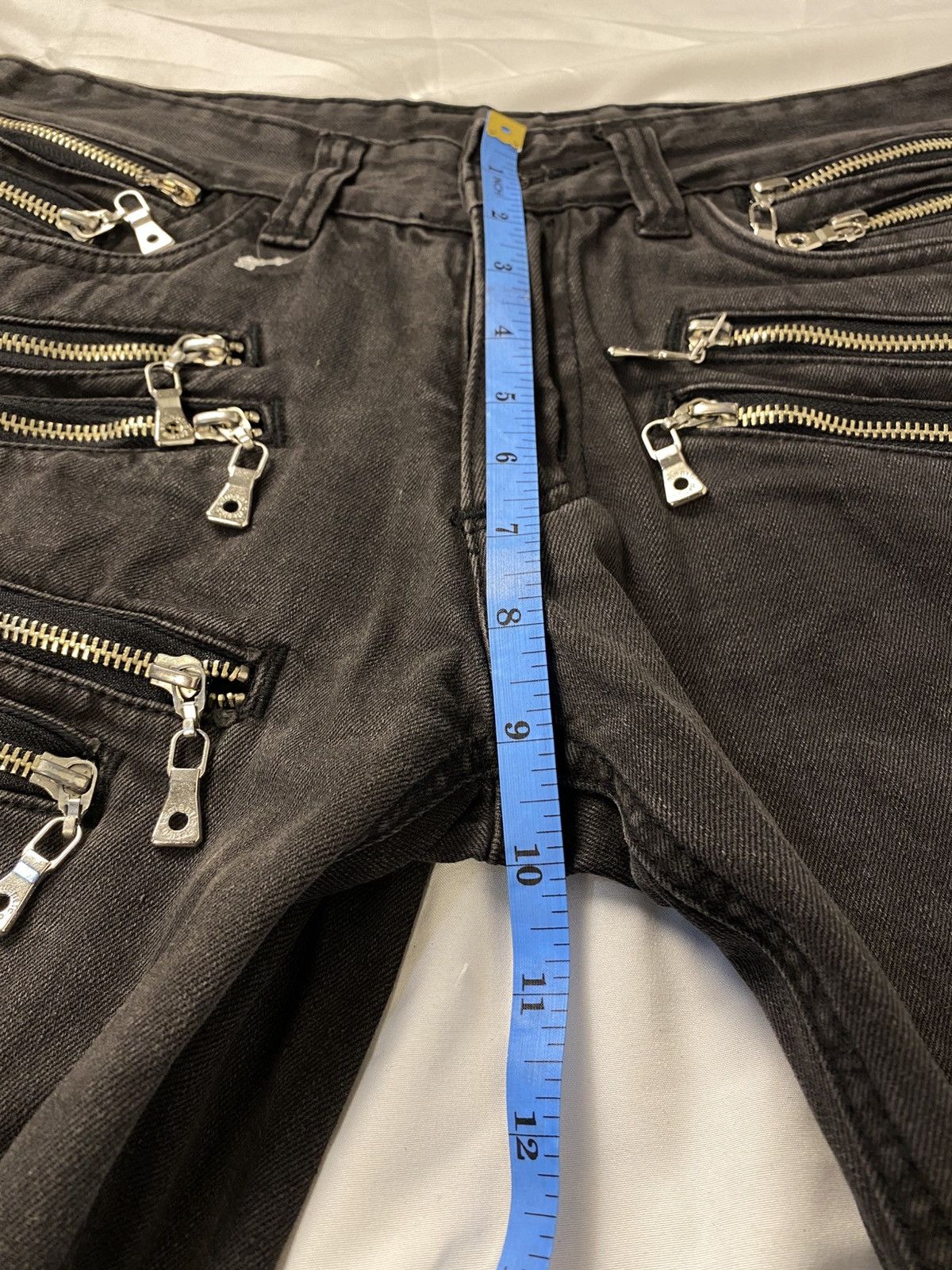 Japanese Brand Semantic Design Multi Zip Punk Bondage Slim Fit Denim Size US 29 - 24 Thumbnail