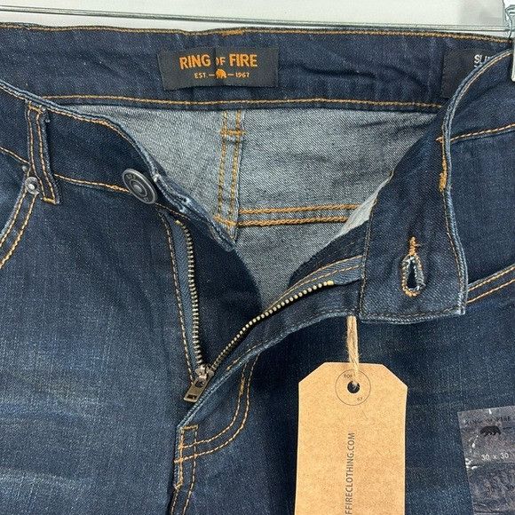 Ring Of Fire Ring of Fire Slim Fit Dark Wash Jeans Men’s 30” x 30” Blue Size US 30 / EU 46 - 4 Thumbnail