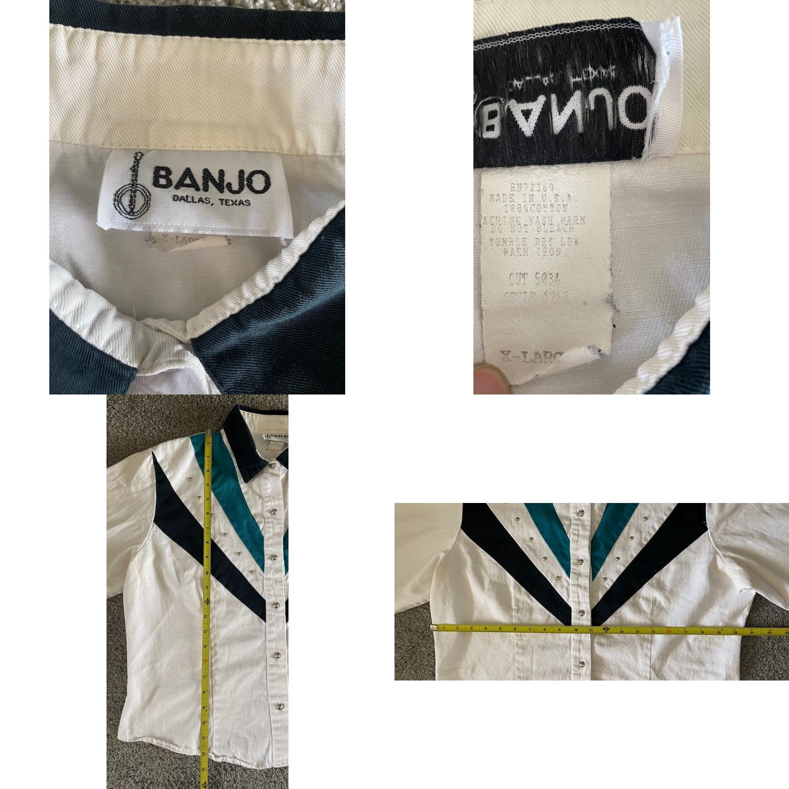 Vintage VINTAGE Banjo Dallas Texas Button Up Shirt Women’s XL Made In USA Western Look Shirt Womens XL Size XL / US 12-14 / IT 48-50 - 8 Thumbnail