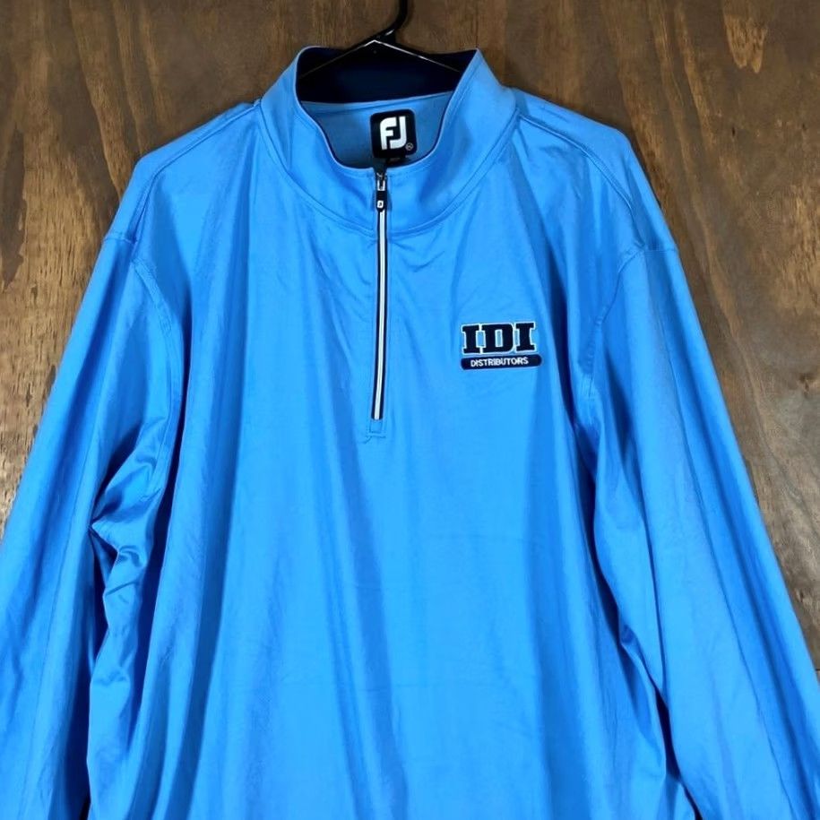 Footjoy FootJoy Mens Jacket Blue 1/4 Zip Performance Athletic Lightweight Stretch 2XL Jacket Mens Blue 1/4 Zip Athletic Lightweight Stretch 2XL FootJoy Size US XXL / EU 58 / 5 - 2 Thumbnail
