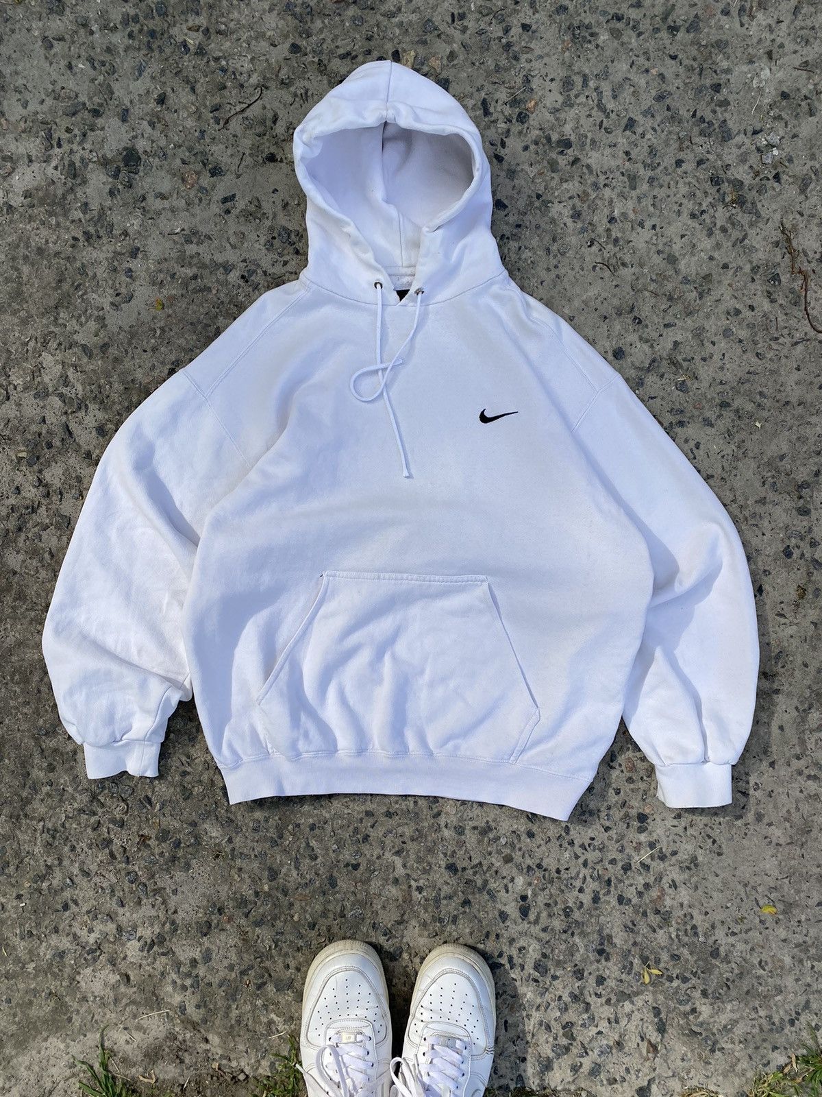 Nike × Vintage Vintage Nike Y2K Baggy Boxy Hoodie basic swoosh Size US L / EU 52-54 / 3 - 5 Thumbnail