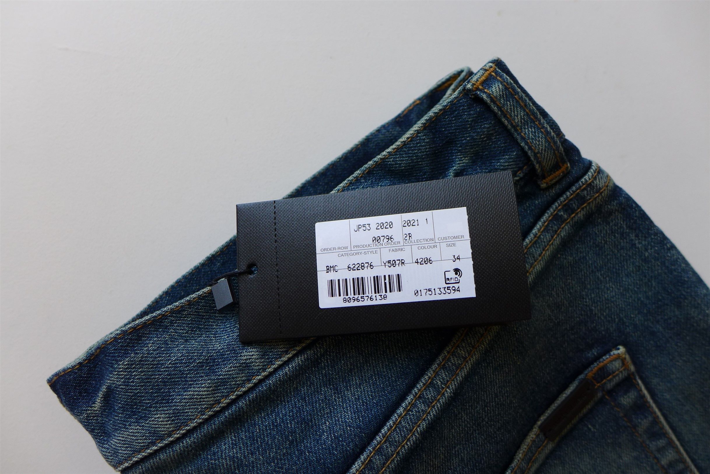 Saint Laurent Paris Saint Laurent D24 Washed Blue Denim Jeans. Size US 34 / EU 50 - 15 Thumbnail