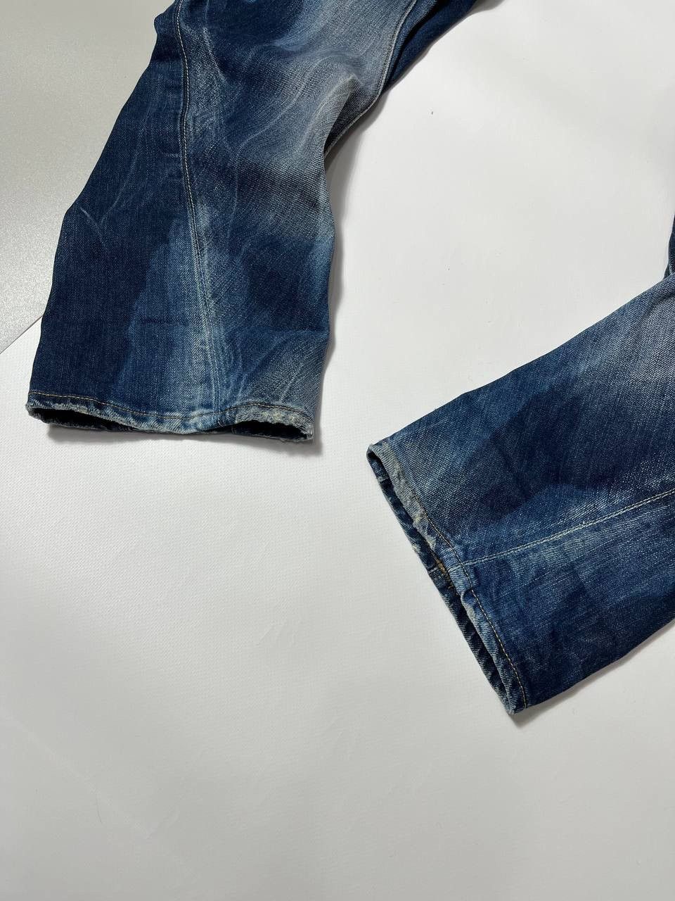 G-Star G Star Raw 3301 Denim Jeans Mens 31x34 Blue Distressed Moto Size US 31 - 7 Thumbnail