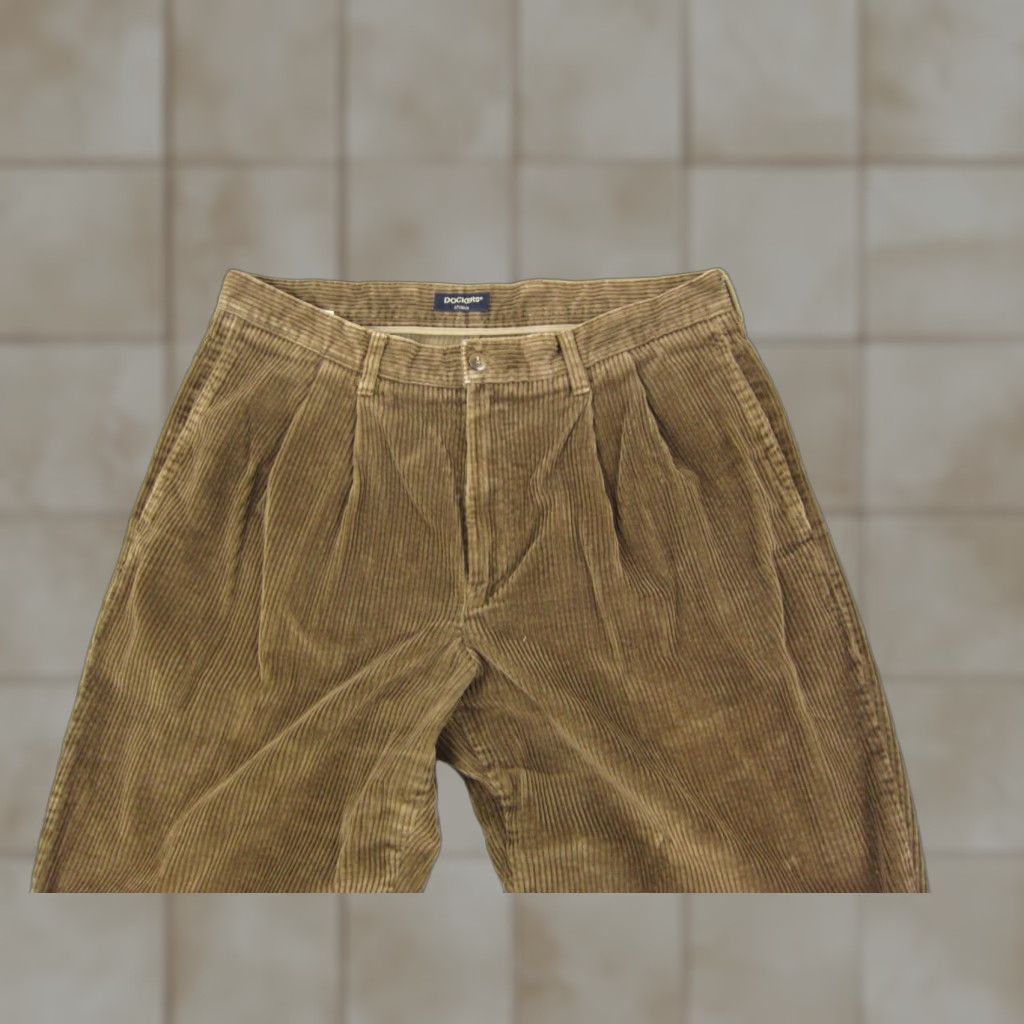 Dockers VINTAGE Dockers Pants Khakis Corduroy Green 36x30 Men Straight Baggy 90s Khakis Mens Dockers Pants Size US 36 / EU 52 - 1 Thumbnail