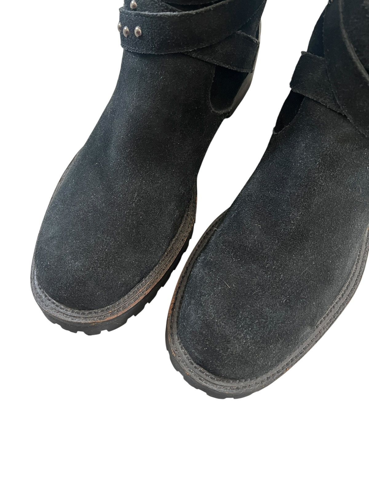 Buffalo Bobs Studded Suede Leather Strap Boots
