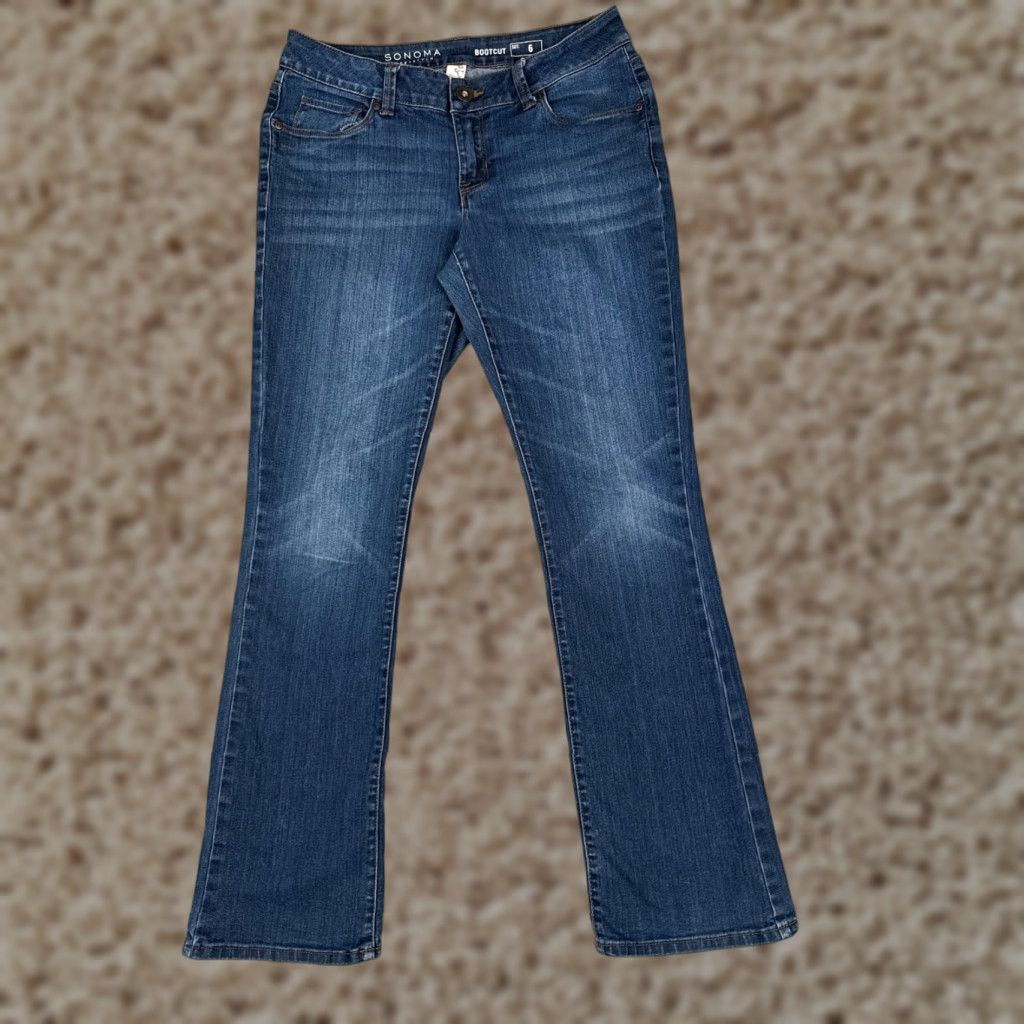 Vintage Sonoma Jeans Womens 6 Blue Denim Bootcut Low Rise Cotton Blend 29x31 Size 28" / US 6 / IT 42 - 1 Thumbnail