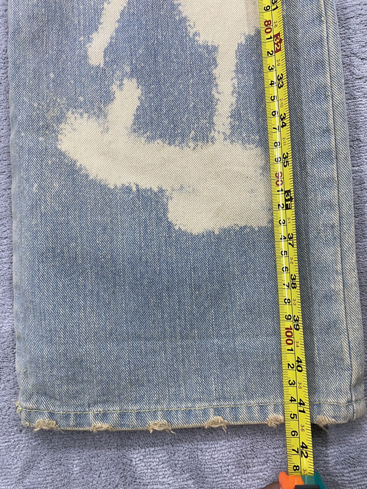 Issey Miyake 🔥(391B08) SKY BOMBER DISTRESSED ACID WASH JEANS‼️ Size US 32 / EU 48 - 19 Thumbnail