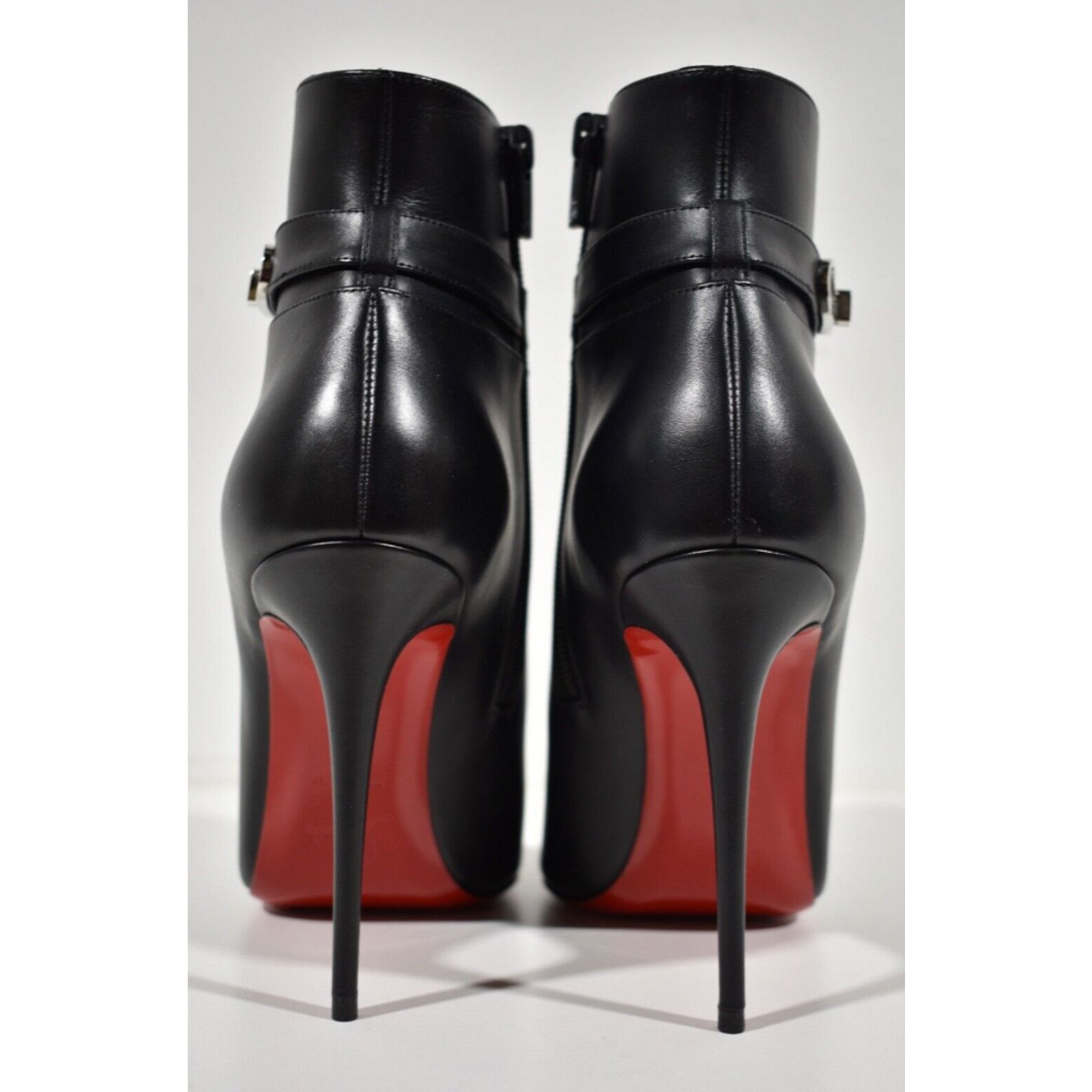 Christian Louboutin Lock So Kate Booty 100 Black Leather Ankle Heel Bootie 39.5 Size US 9.5 / IT 39.5 - 11 Thumbnail