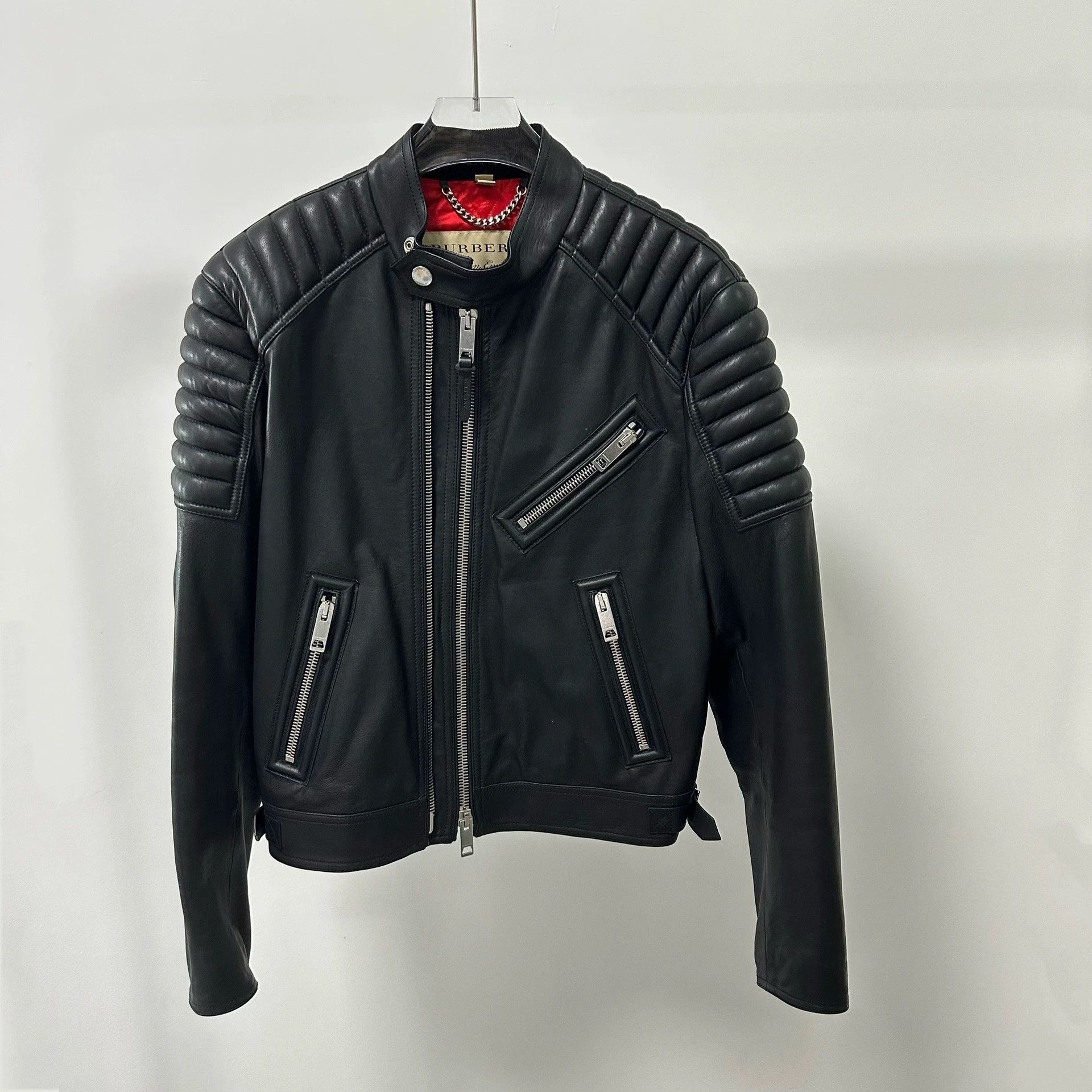 Burberry Burberry Black Lambskin Motorcycle Jacket 46 Size US S / EU 44-46 / 1 - 1 Thumbnail