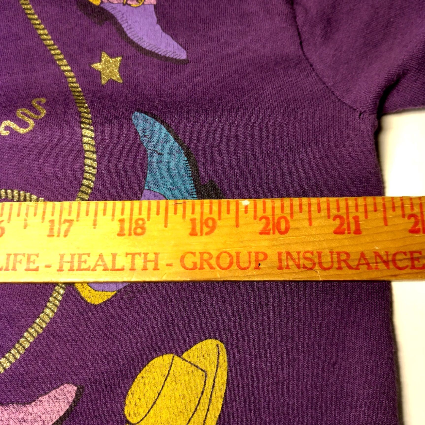 Fruit Of The Loom VINTAGE Fruit of the Loom Best Western T-Shirt Large Purple Glitter Cowgirl Cowboy Single Stitch Size US L / EU 52-54 / 3 - 6 Thumbnail