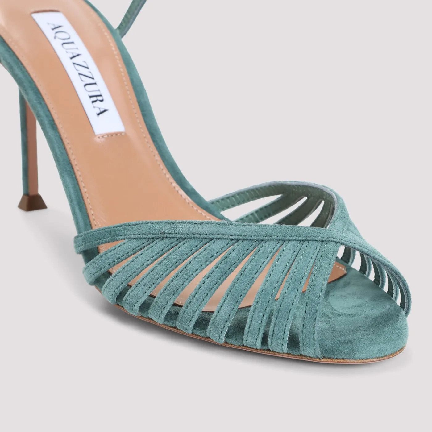AQUAZZURA Hold Me Light Teal 85mm Sandals New & Authentic (W