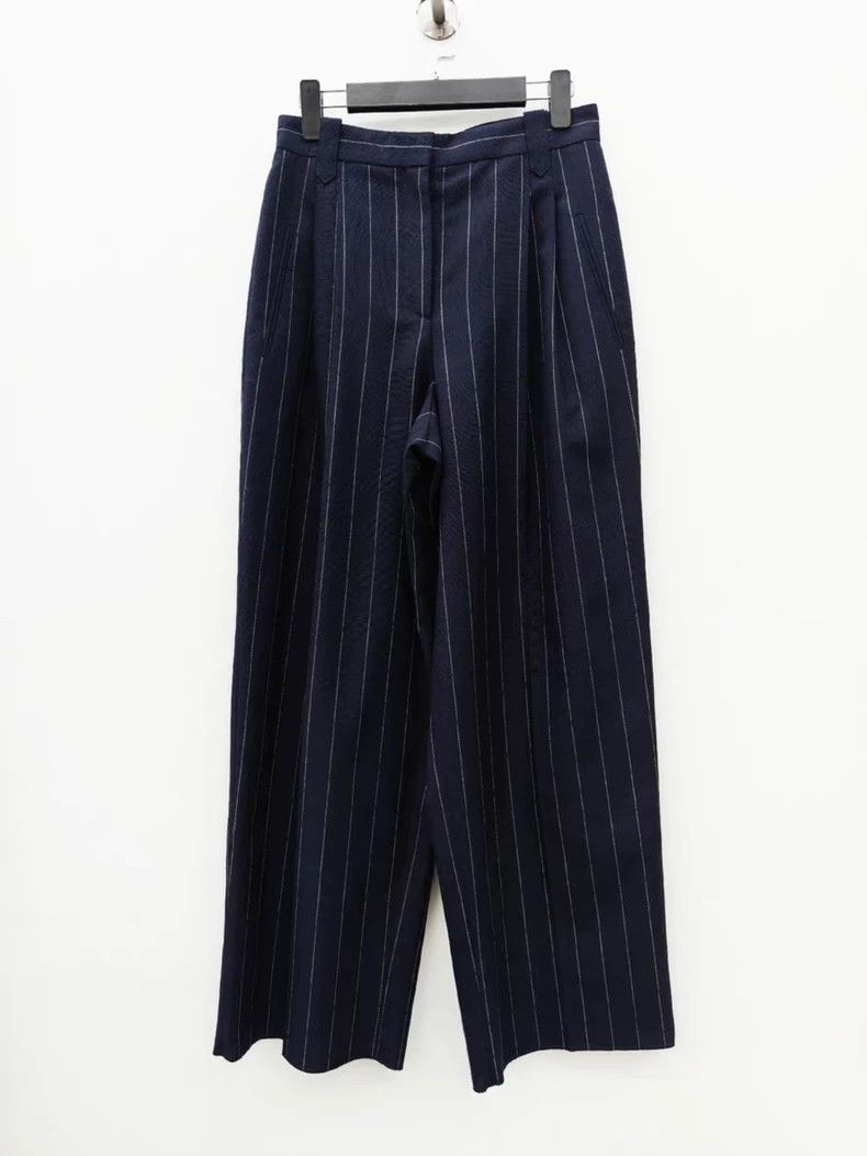 Loewe Loewe Wide-leg pants with silk lining and vertical stripes Size 37" - 1 Thumbnail