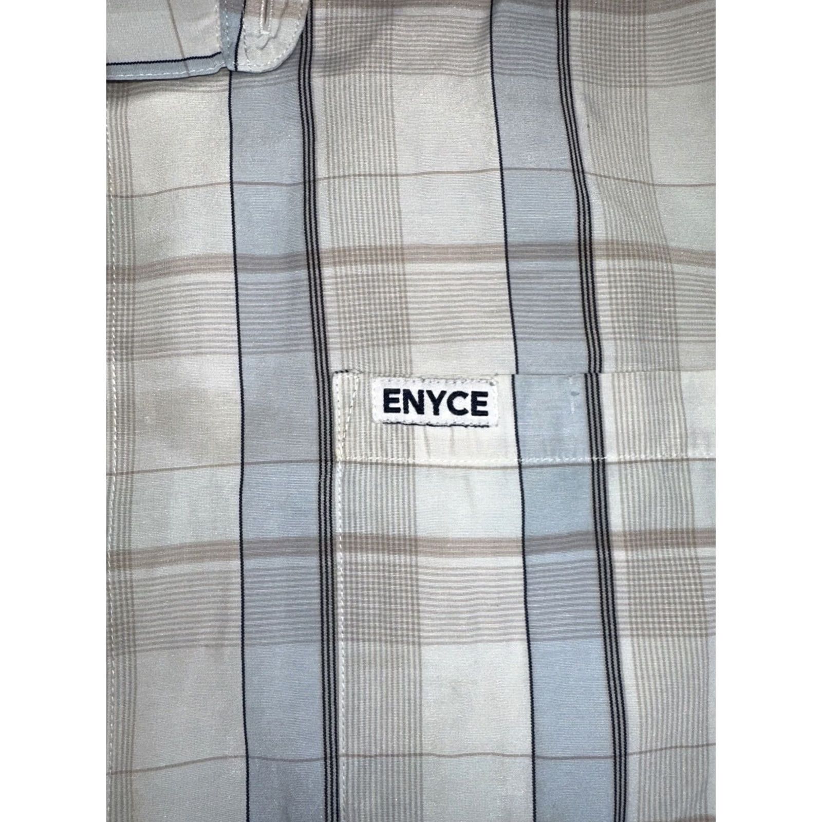 Enyce VINTAGE Enyce Button-Up Shirt Striped Blue 3XL Men 90s Short Sleeve Size US XXL / EU 58 / 5 - 3 Thumbnail