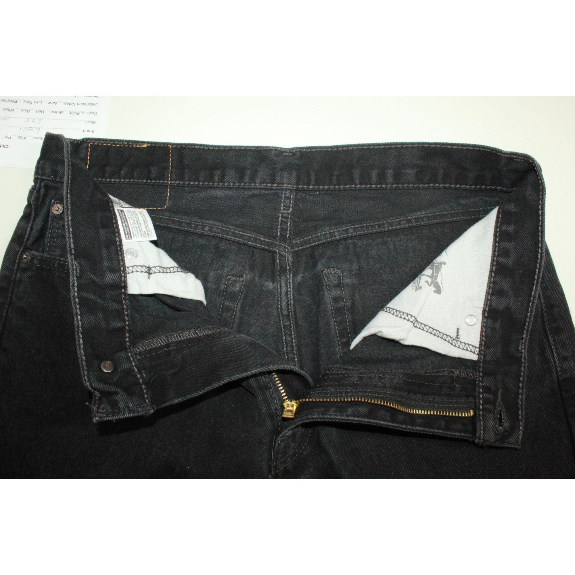 Levi's Levi's 505 Regular Fit Black Jeans Size US 36 / EU 52 - 6 Thumbnail