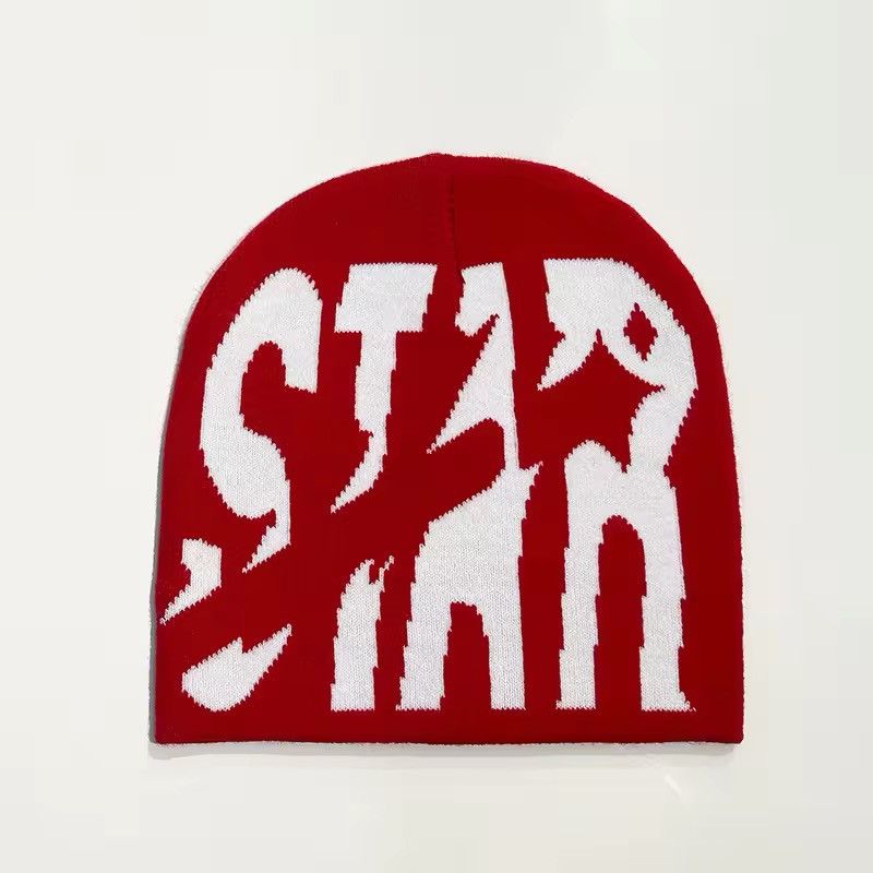 Jewelry × Vintage STAR jacquard Knitted Hats Y2K Outdoor Sports Size ONE SIZE - 1 Preview