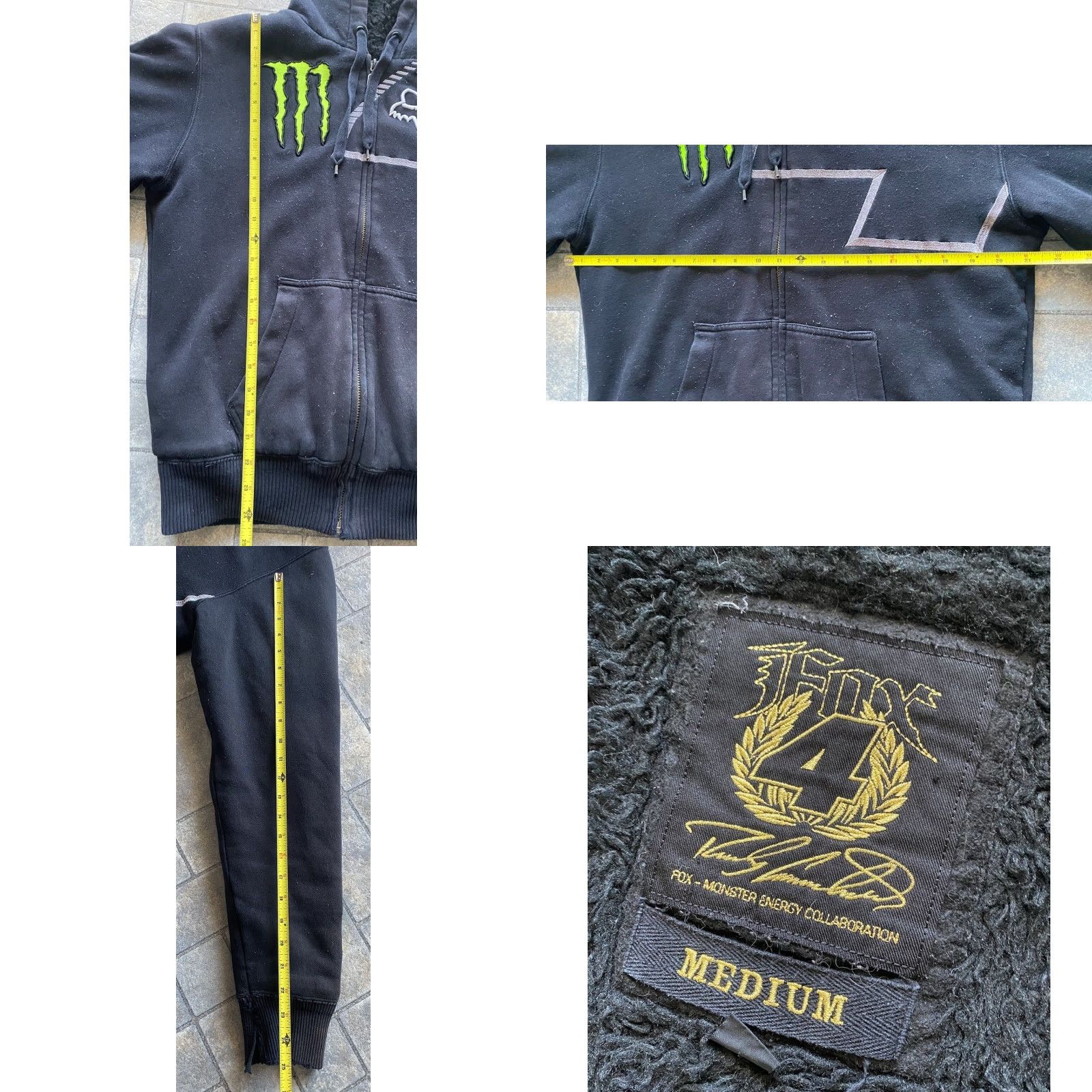 Vintage FOX Monster Energy Ricky Carmichael Hoodie Sweatshirt Men’s M Black Full Zip Zip Black? Size US M / EU 48-50 / 2 - 9 Thumbnail