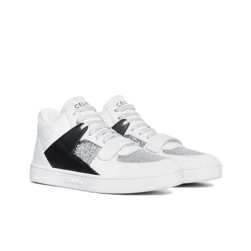Celine o1bcso1str0625 350863733C Hi-Top Sneakers White/Silver/Black Size US 10 / IT 40 - 2 Thumbnail
