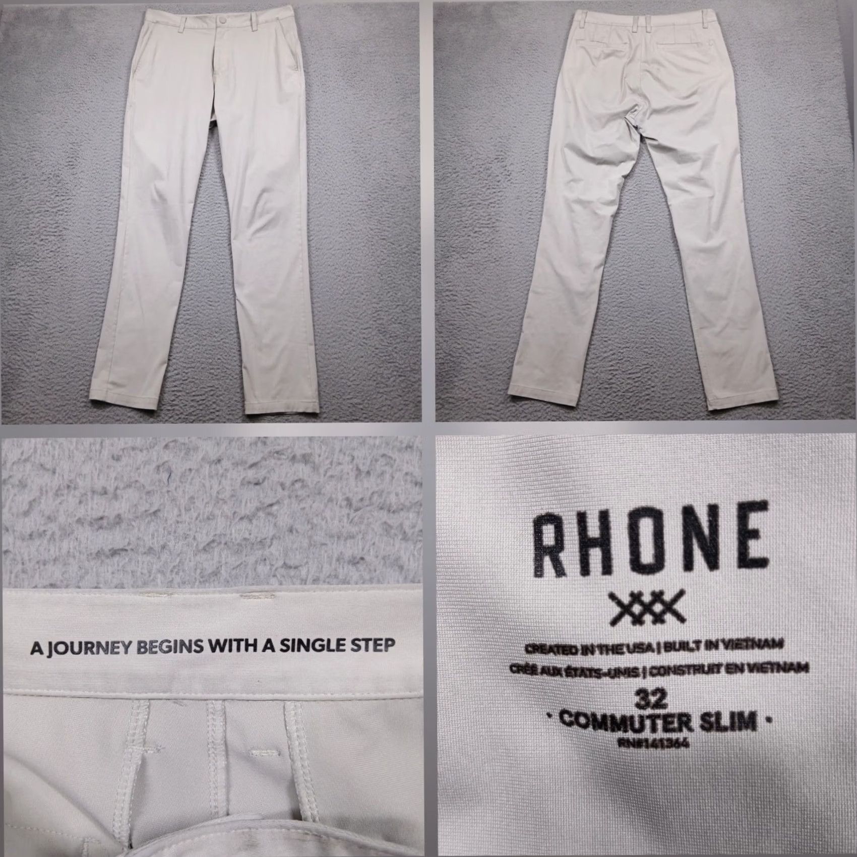 Rhone Rhone Commuter Slim Pants Men 32 Beige Slim Chino Work Travel Performance Stretch Quick Dry 5-Pocket Size US 32 / EU 48 - 2 Thumbnail