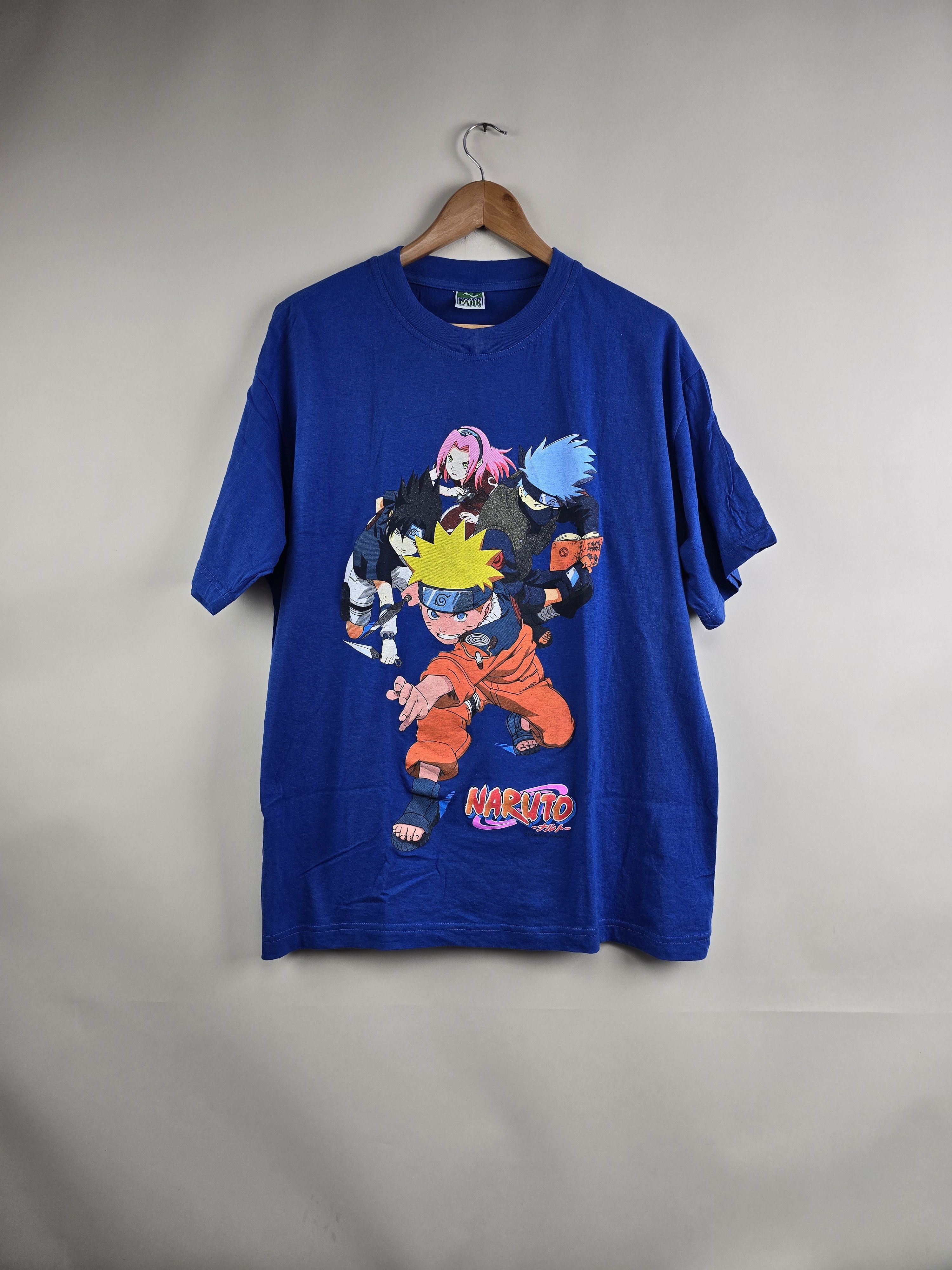 image of Anima x Movie 2000 Naruto Anime Tee XL 22.5" 28.5" in Blue, Men's