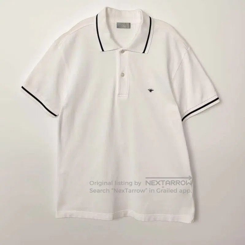 Dior White Cotton Men's Polo Shirt .