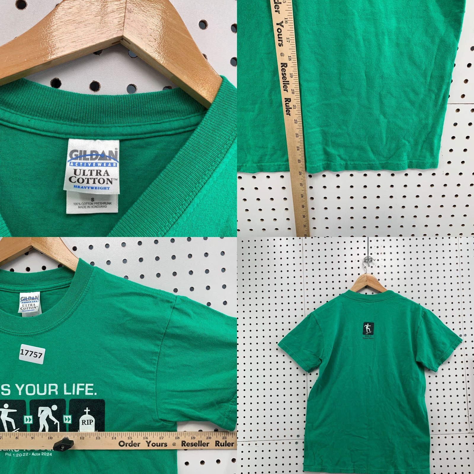 Gildan Vintage This IS Your Life Make It Count Shirt Green Adult Small Short Sleeve Crew Neck Unisex T-Shirt, 100% Cotton, Gildan, Funny Pattern, 90s Theme Size US S / EU 44-46 / 1 - 8 Thumbnail