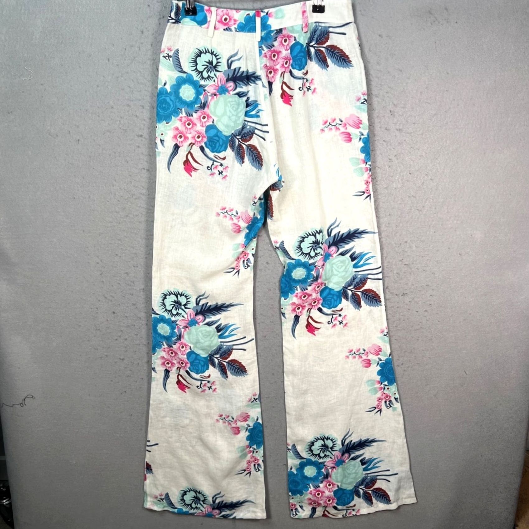 Alix Of Bohemia Alix Of Bohemia Womens Floral Linen Wide-Leg Pants Pants Wide-Leg Linen Floral Bohemian 28 in White Spring Summer Womens Size 28" / US 6 / IT 42 - 2 Thumbnail