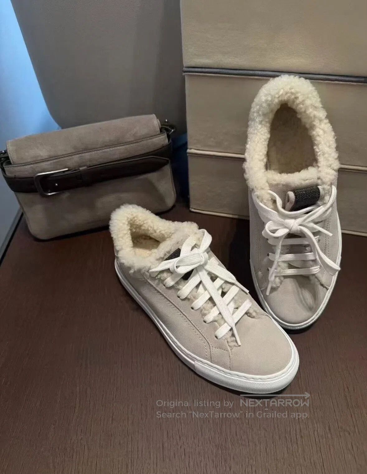 Brunello Cucinelli Brunello Cucinelli Women's Fleece Sneakers. Size US 5 / IT 35 - 4 Thumbnail