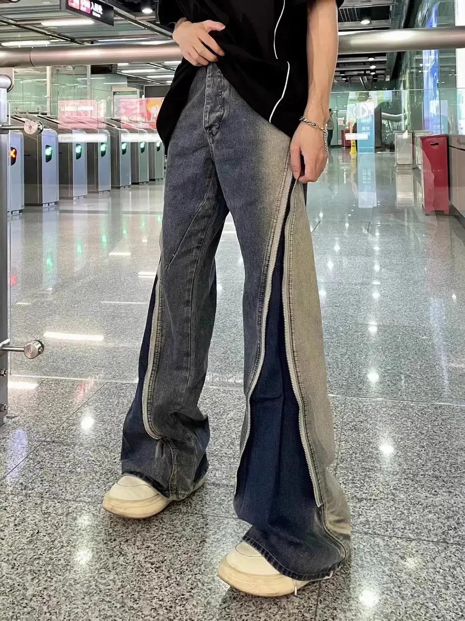 Japanese Brand × Jean Wash gradient zippered jeans Size US 32 / EU 48 - 4 Thumbnail