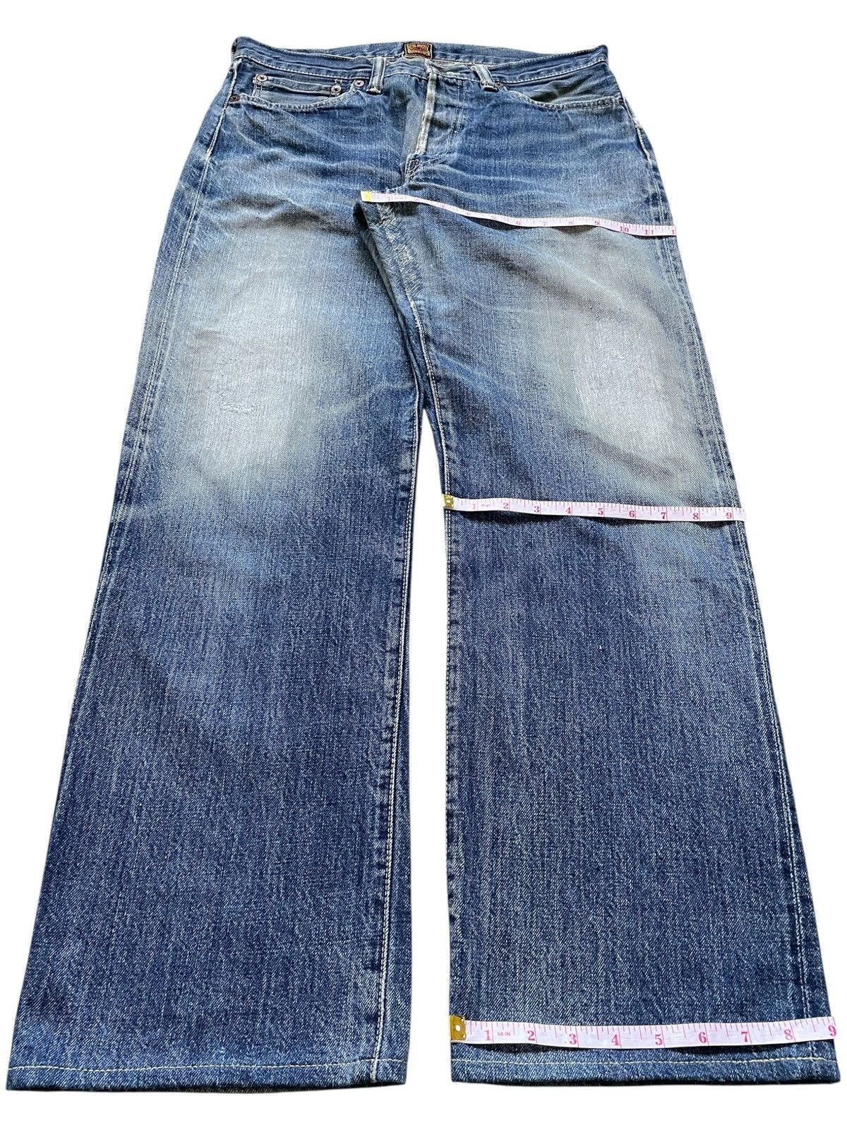 The Real McCoy's Vintage 80s Real Mc Coy Selvedge Distressed Loose Baggy Jean Size US 33 - 13 Thumbnail