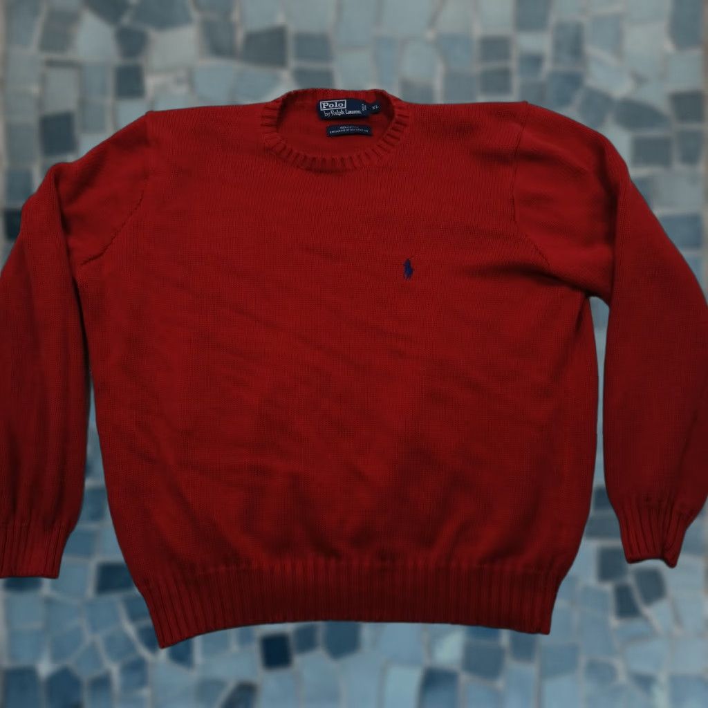 VINTAGE Polo Ralph Lauren Sweater Men XL Crew Neck Pullover Knit