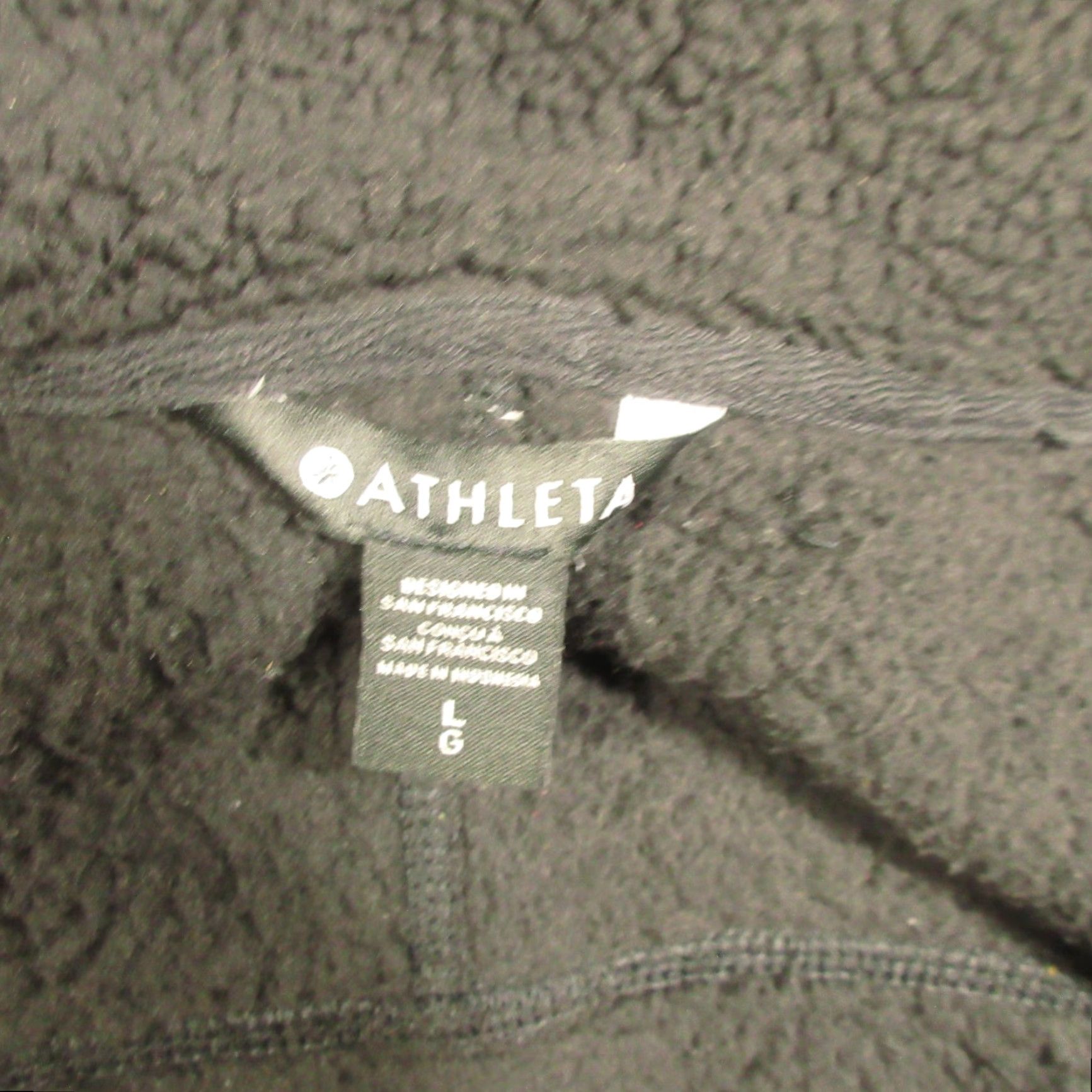 Athleta Athleta Jacket Womens L Black Full Zip Mock Neck High Pile Fleece Mid-Length Size L / US 10 / IT 46 - 3 Thumbnail