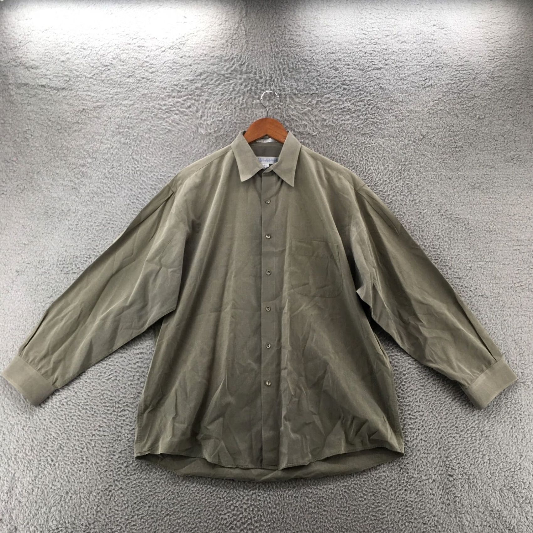 Sperry Perry Ellise Button-Up Shirt Top Mens 16 Green Cotton Dolman Long Sleeve Collar Shirt Size US L / EU 52-54 / 3 - 2 Thumbnail
