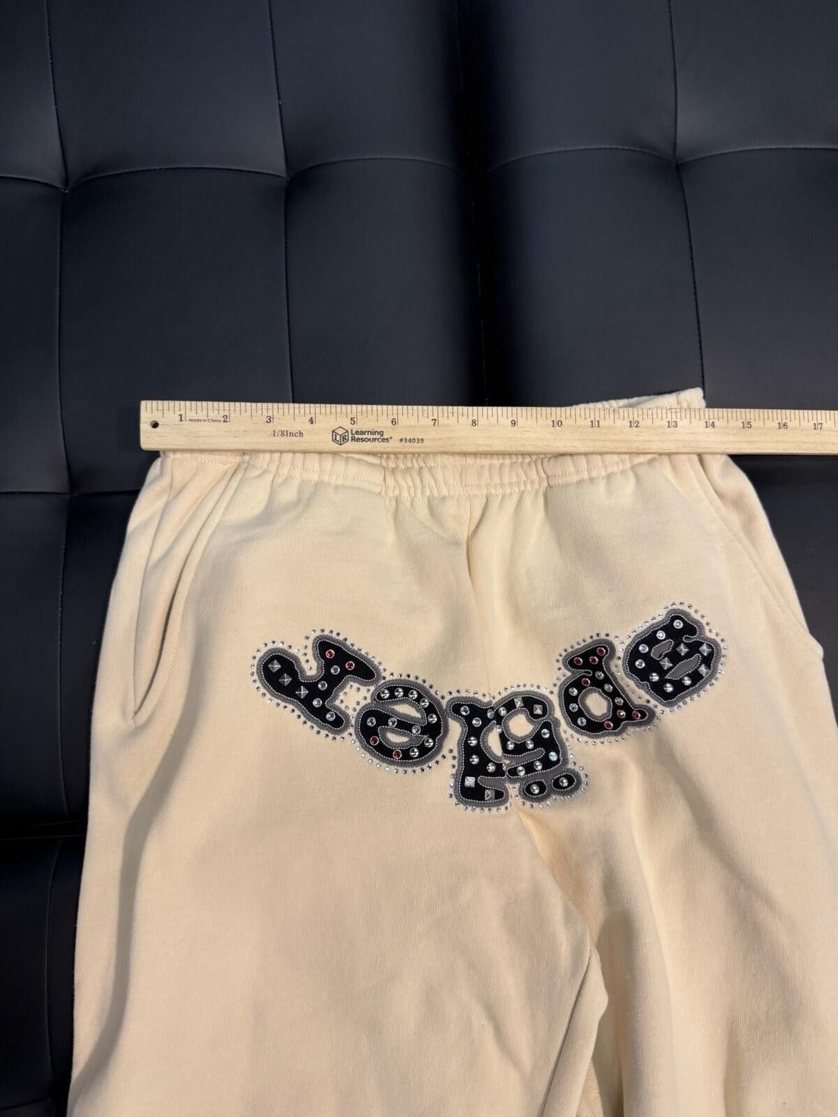 Sp5der Size Small - Sp5der Worldwide Cream Stone Sweatpants Spider Size US 30 / EU 46 - 6 Thumbnail