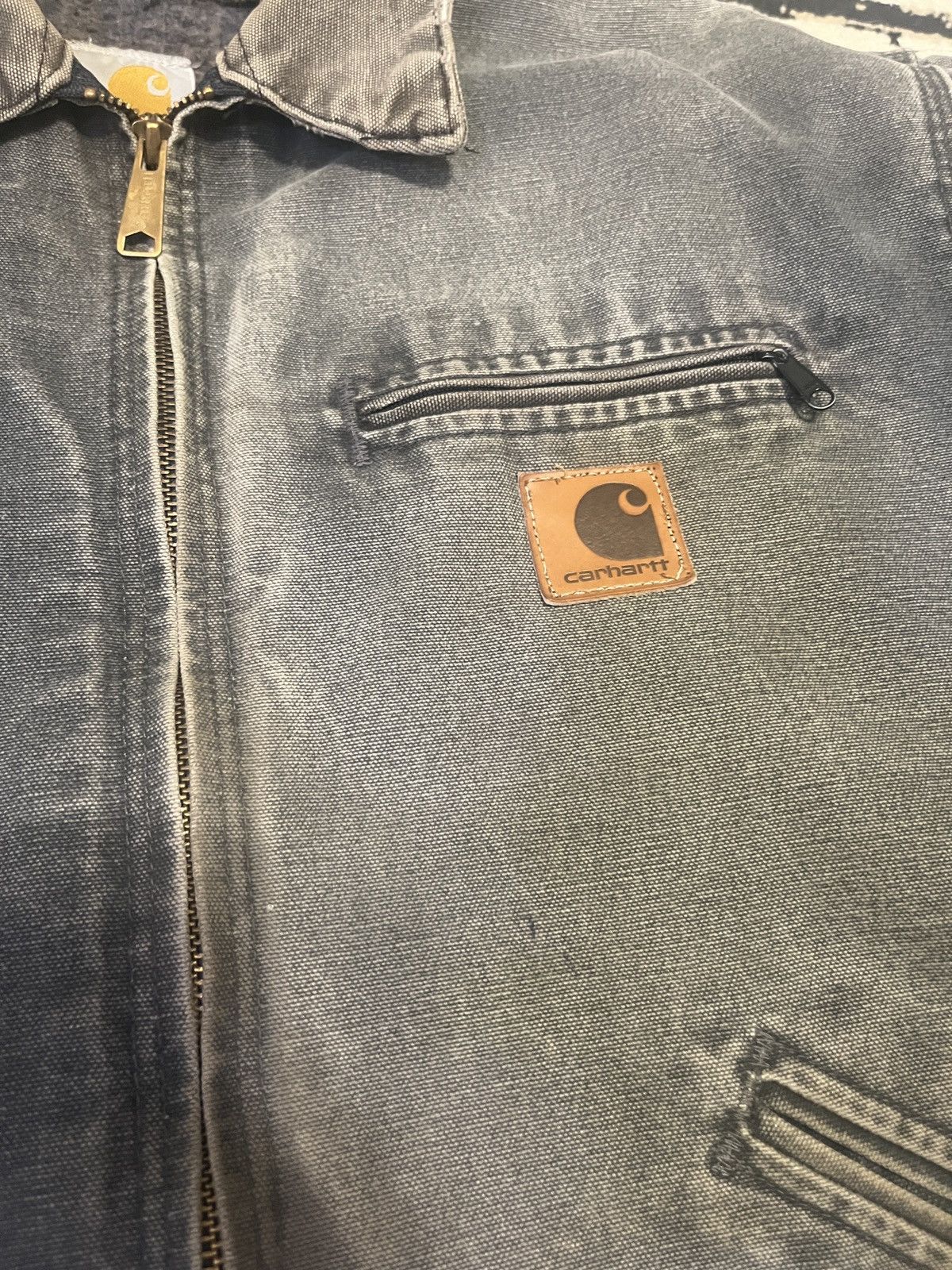 Carhartt Vintage Carhartt J97 Detroit Jacket Faded Black Distress XL Size US XL / EU 56 / 4 - 3 Thumbnail