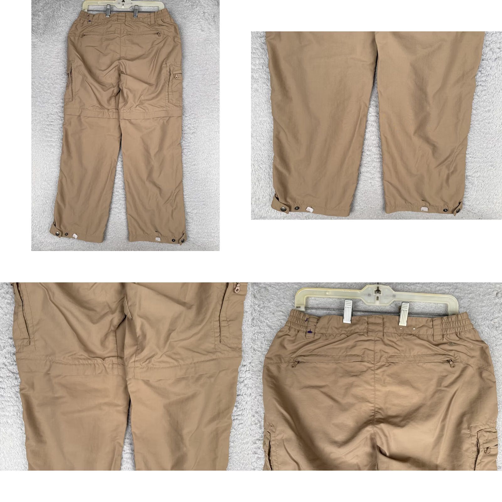 Vintage REI Womens 8P Beige Convertible Zip Off Hiking Cargo Nylon UPF 50+ Travel Pants Size 30" / US 8 / IT 44 - 9 Thumbnail