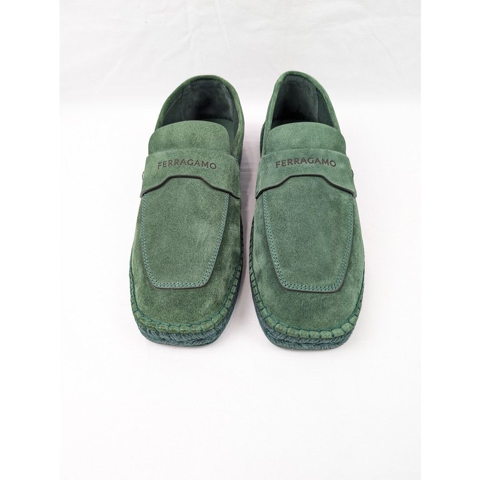 Salvatore Ferragamo o1rshd1 Suede Calf Desco Loafers in Forest Green Size US 9 / EU 42 - 15 Thumbnail