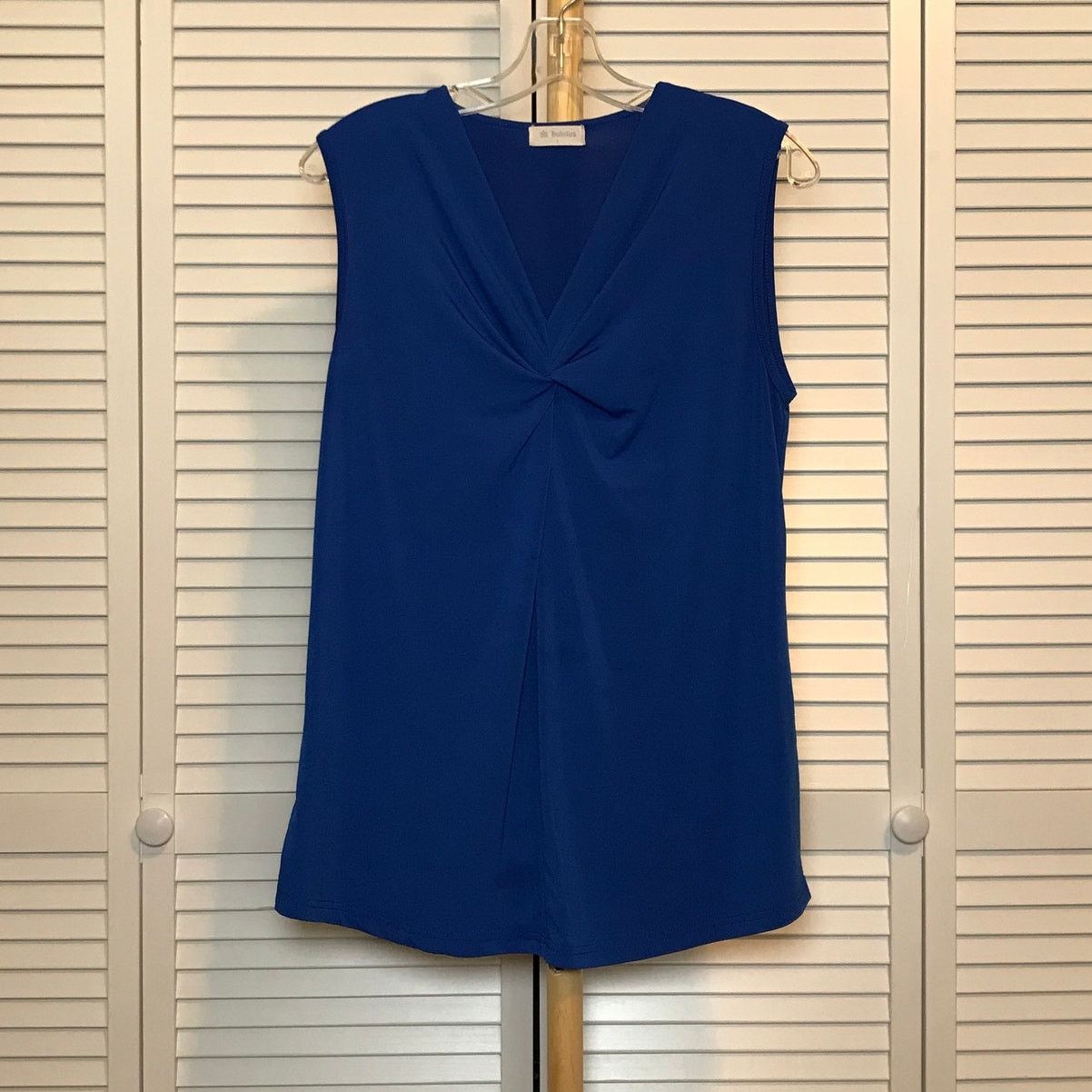 Other Bulotus Center Gathered V-neck Sleeveless Stretch Blouse L Size L / US 10 / IT 46 - 1 Thumbnail