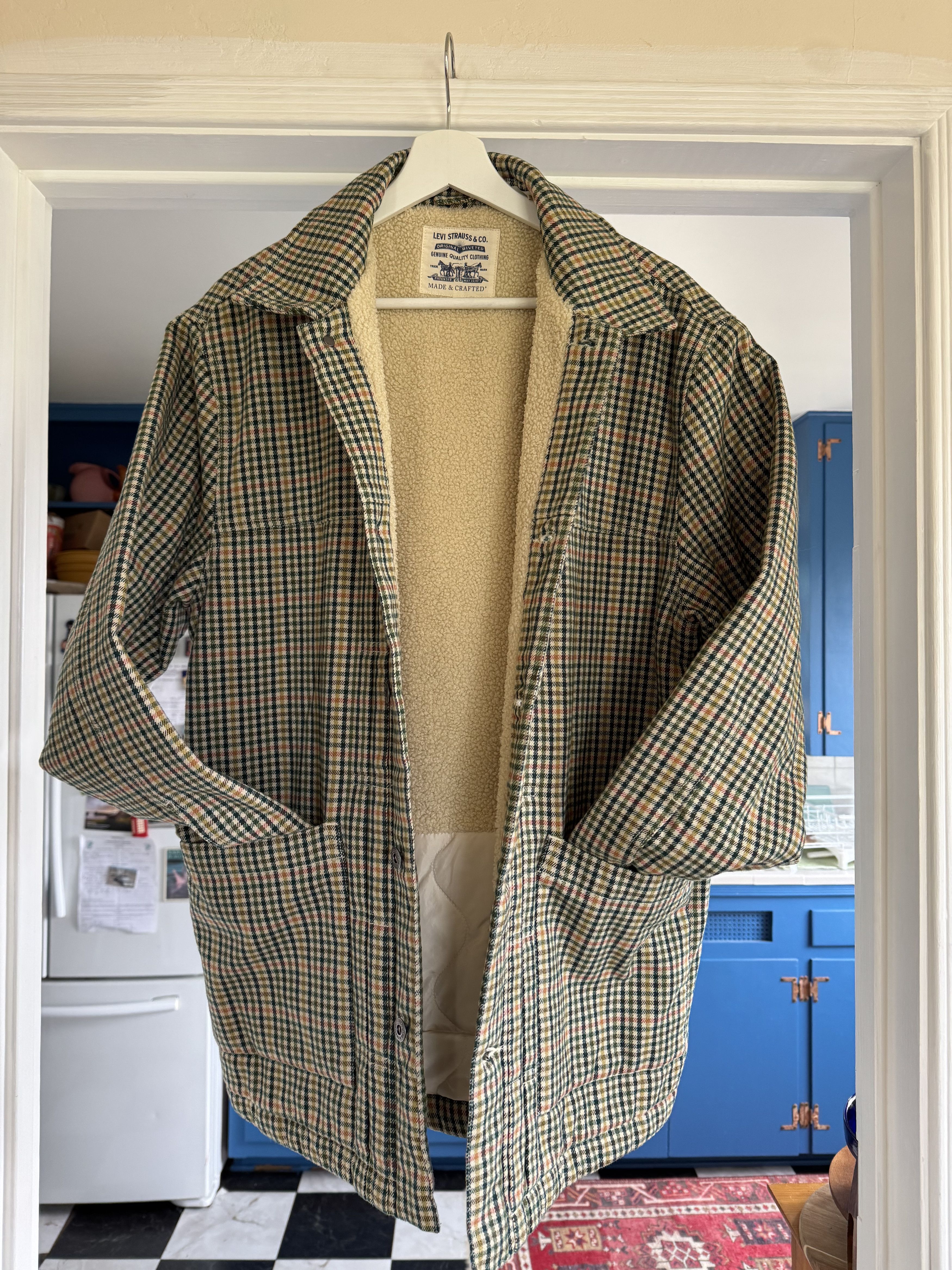 Levi's Made & Crafted Levi’s Made & Crafted Quilted Sherpa Plaid Long Coat BNWT Size US S / EU 44-46 / 1 - 11 Thumbnail