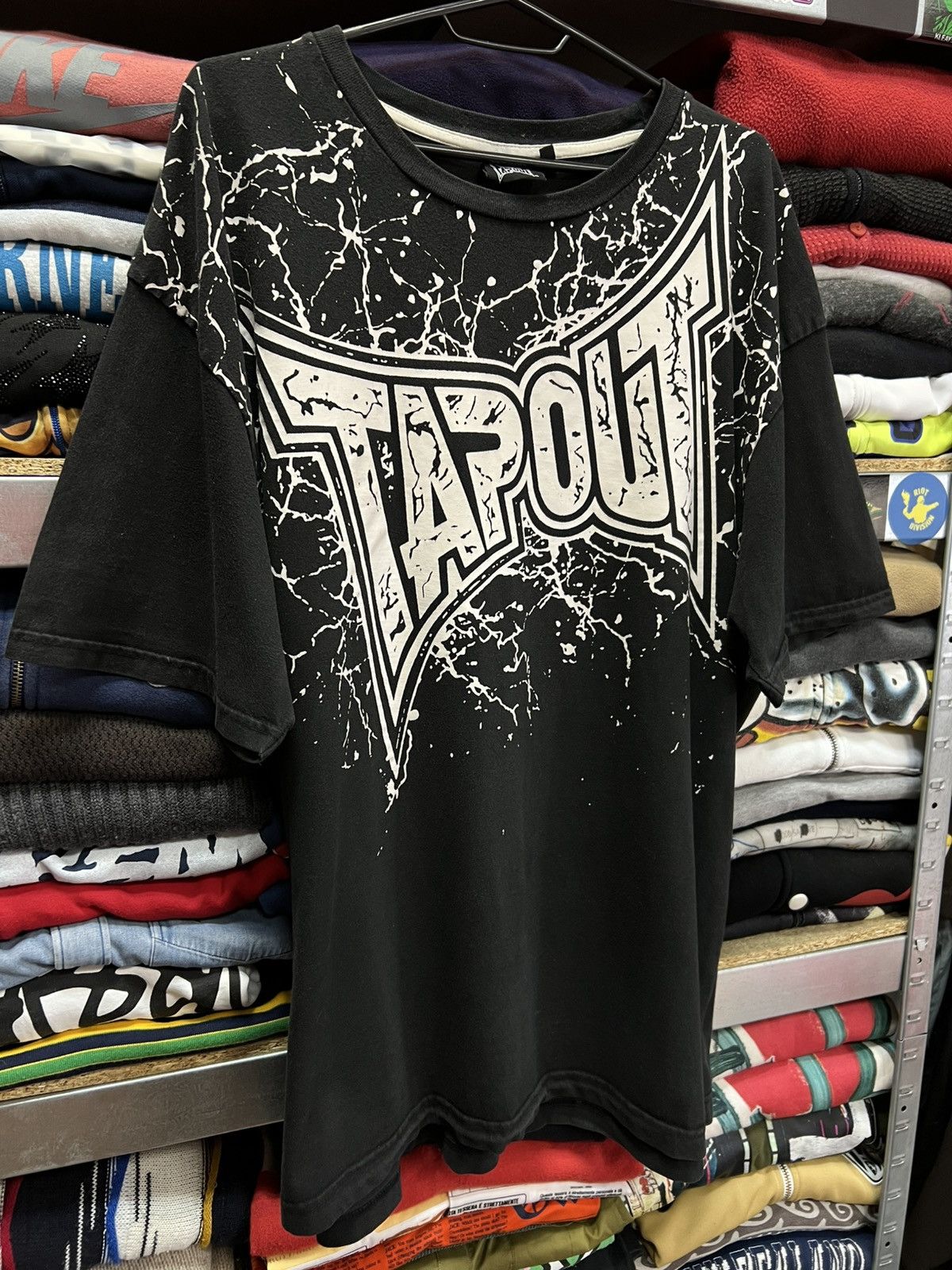 Tapout Vintage TapouT AOP Crackle Lightning T-Shirt Black Y2K Size US XXL / EU 58 / 5 - 3 Thumbnail