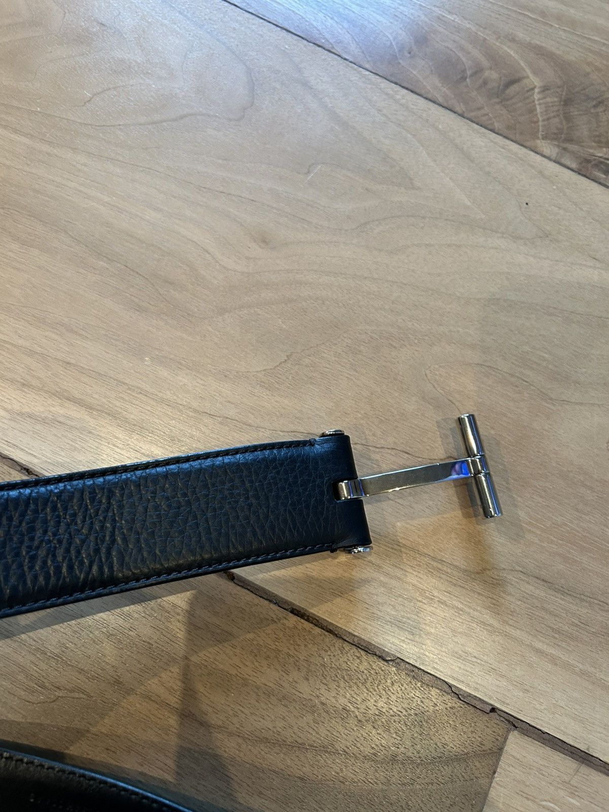 Tom Ford Tom Ford Black T Belt Genuine Leather Size 36 - 1 Thumbnail