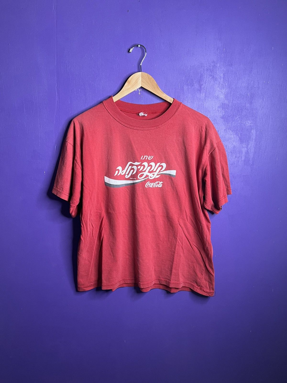 Coca Cola × Vintage Vintage 90s Coca-cola Hebrew script logo t-shirt Size US M / EU 48-50 / 2 - 1 Thumbnail