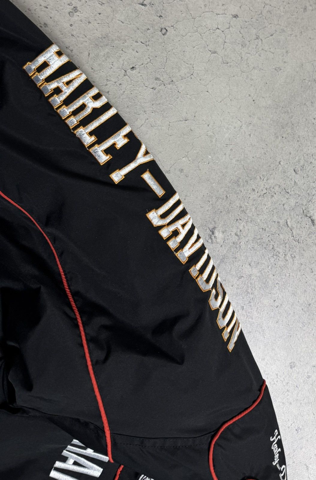Harley Davidson Harley Davidson Black Big Logo Racing Bomber Jacket Size US XXL / EU 58 / 5 - 6 Thumbnail