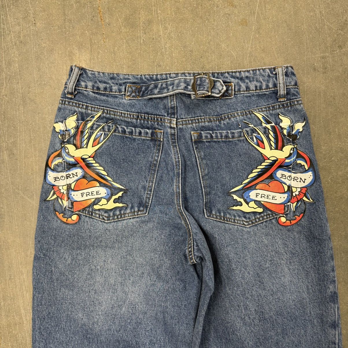 Ed Hardy Y2K Ed Hardy Wide Leg Baggy Jeans 30x30 Buckle Back Size US 30 / EU 46 - 2 Thumbnail