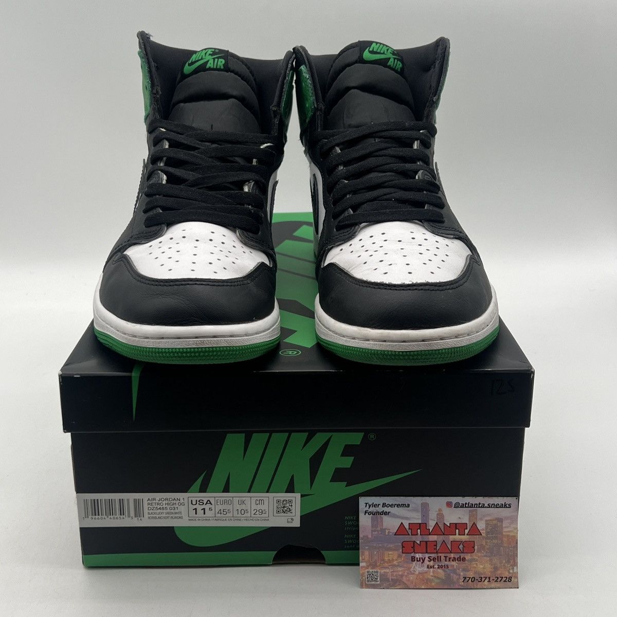 Nike Air Jordan 1 high lucky green Size US 11.5 / EU 44-45 - 2 Thumbnail