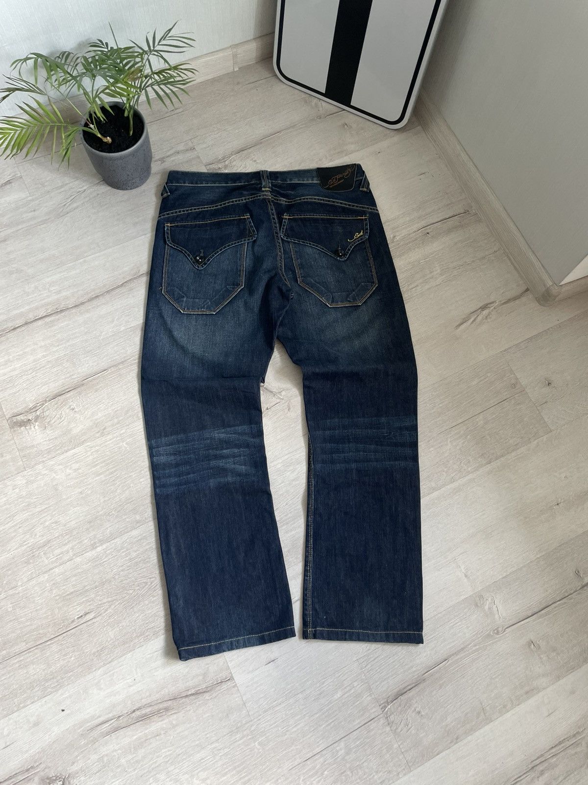 Ed Hardy Y2k Vintag Ed Hardy by Christian Audigier Jeans Washed Denim Size US 34 / EU 50 - 2 Thumbnail
