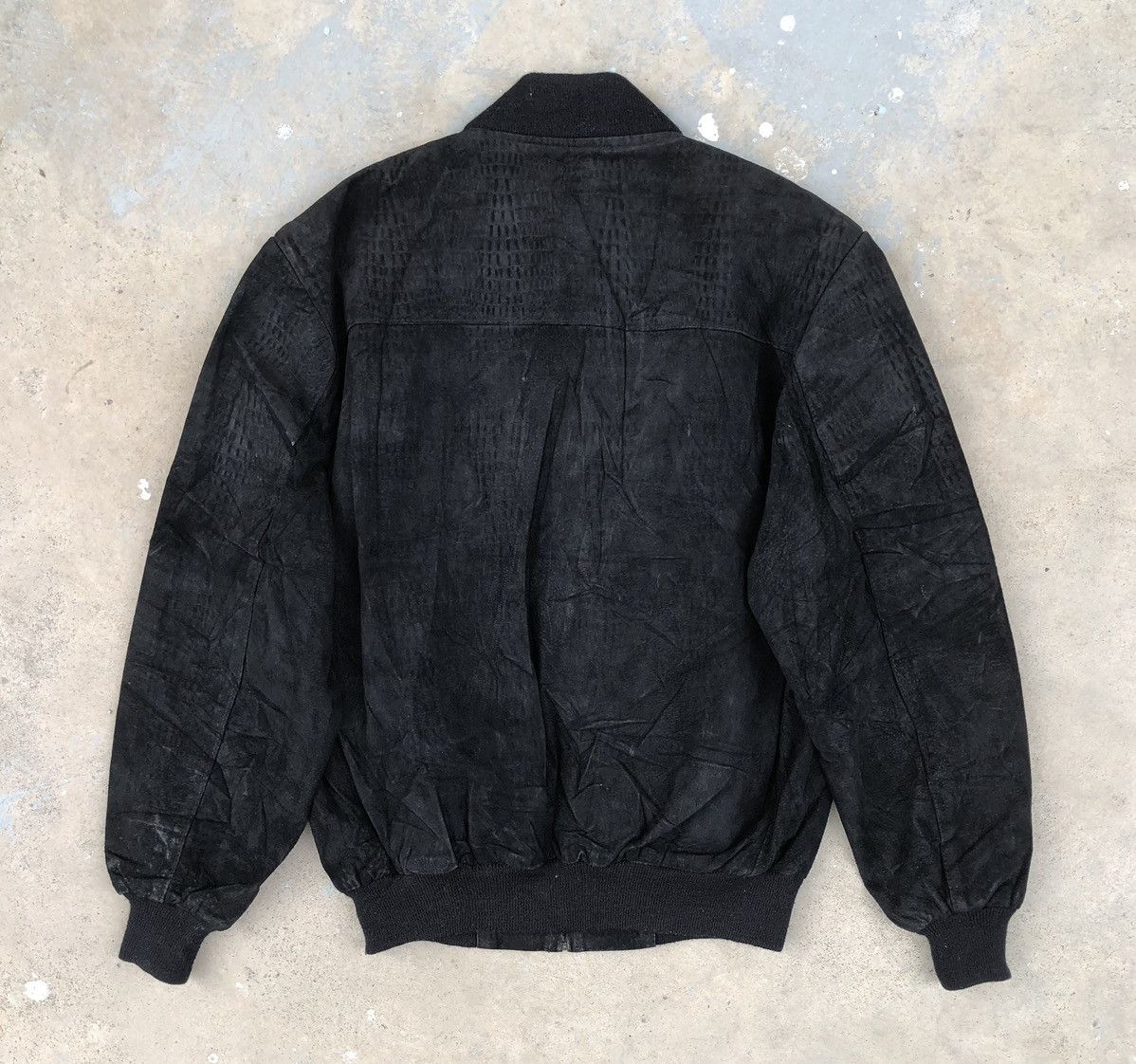 Vintage Vintage Crocodile Texture Leather Bomber Jacket Size US M / EU 48-50 / 2 - 9 Thumbnail