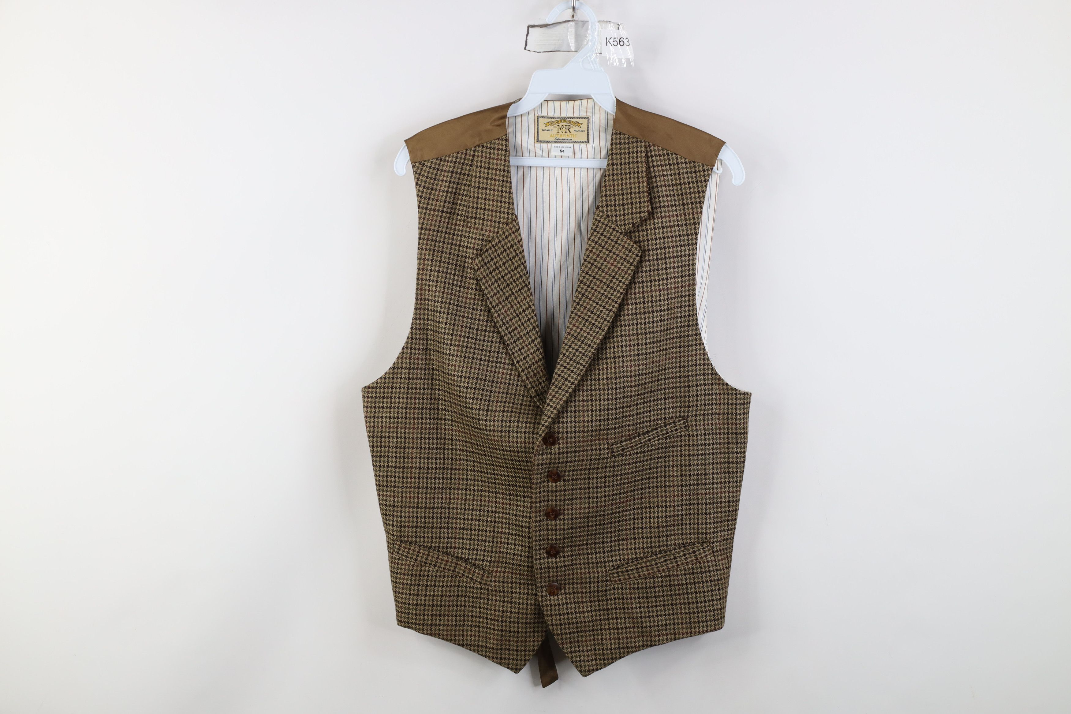 Vintage Vintage 90s Streetwear Back Suit Vest Jacket Houndstooth US Size US M / EU 48-50 / 2 - 1 Thumbnail
