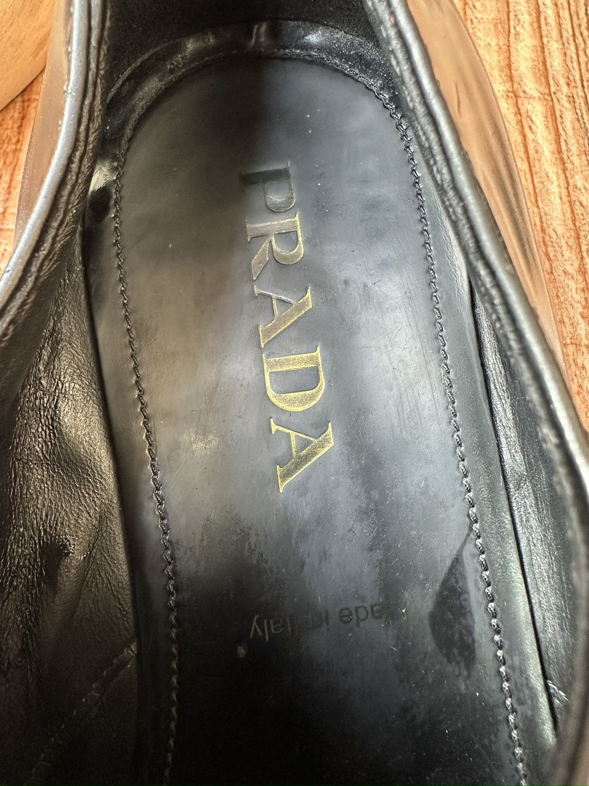 Prada Prada Brushed Leather Logo Loafers Size US 7.5 / EU 40-41 - 17 Thumbnail