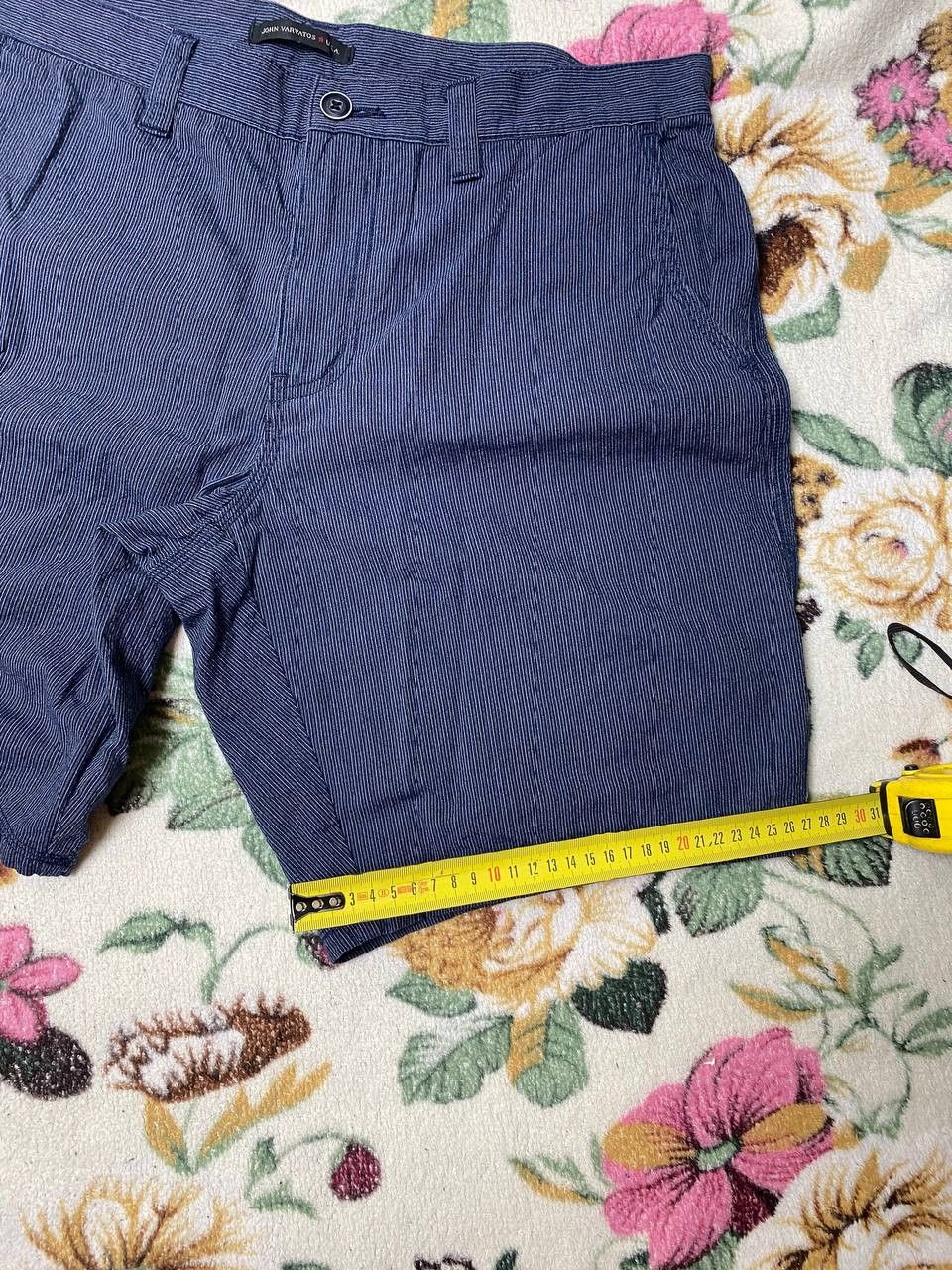 John Varvatos John Varvatos Shorts Pinstripe Linen Flat Front Designer Size US 36 / EU 52 - 9 Thumbnail