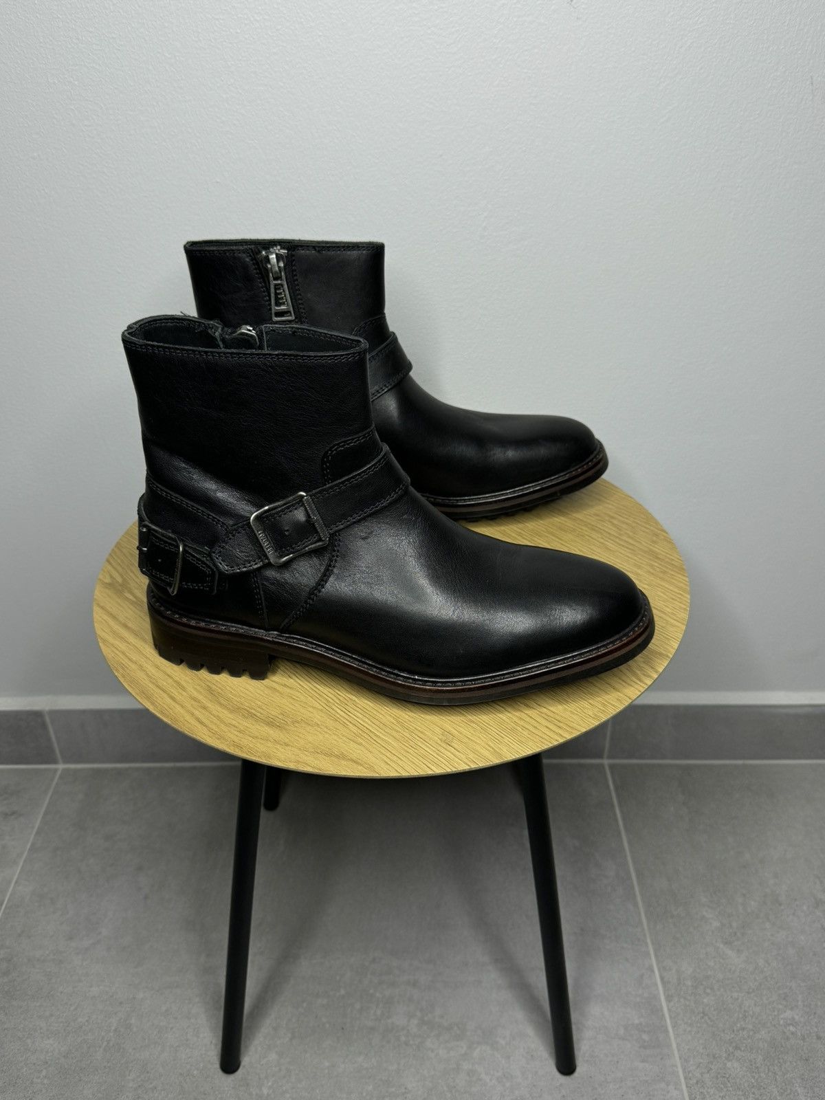 image of Belstaff Trail Master Leather Black Boots, Men's (Size 8)